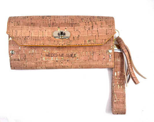 Franchescia Slim Wallet- Natural with Gold