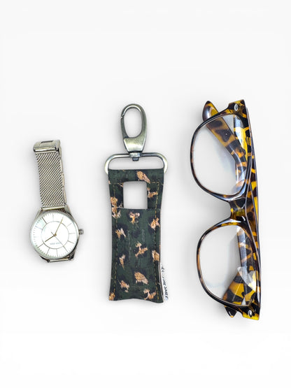 Lip Balm Holder- Green Leopard Print
