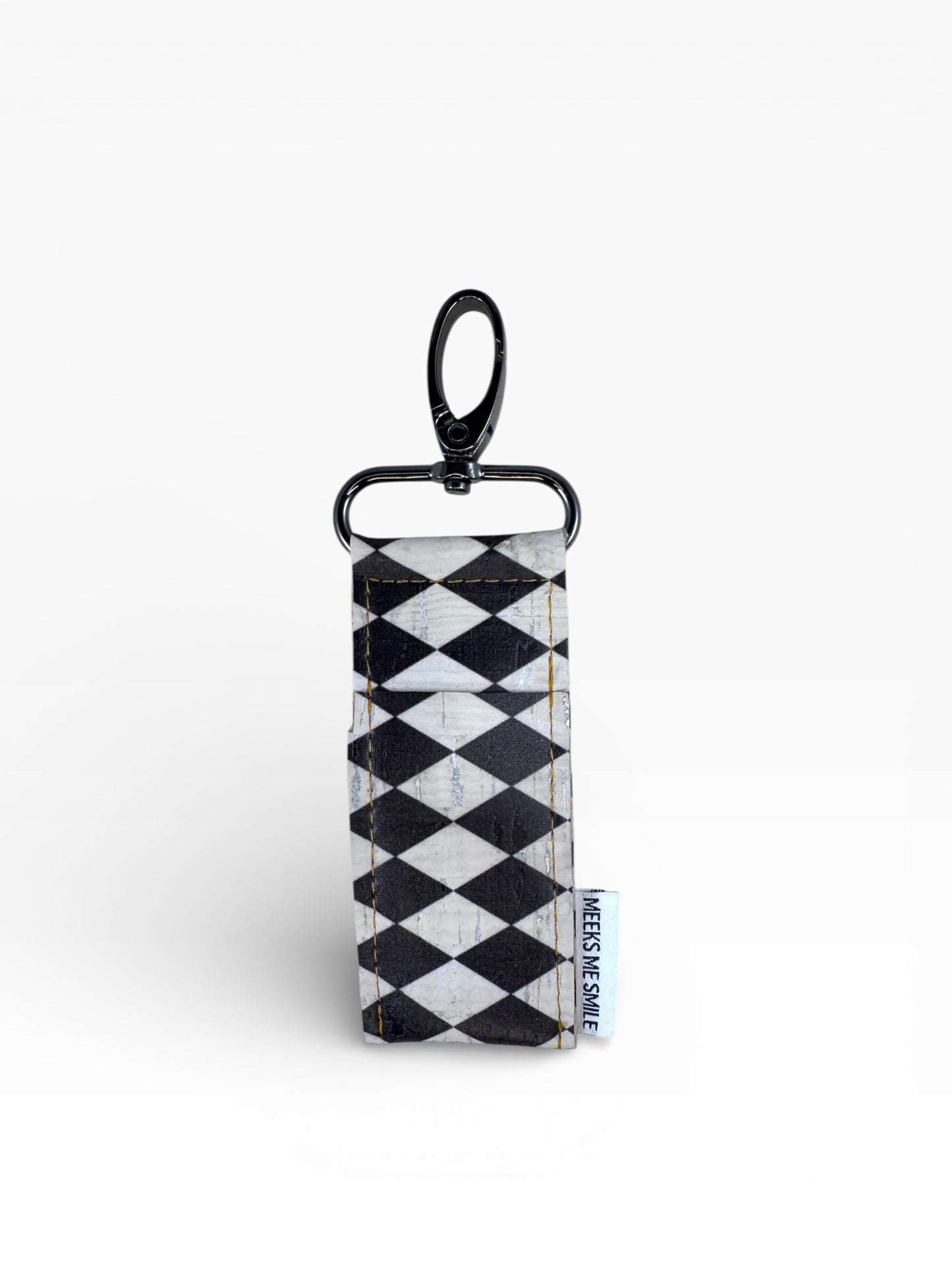 Lip Balm Holder- Black/White Diamond