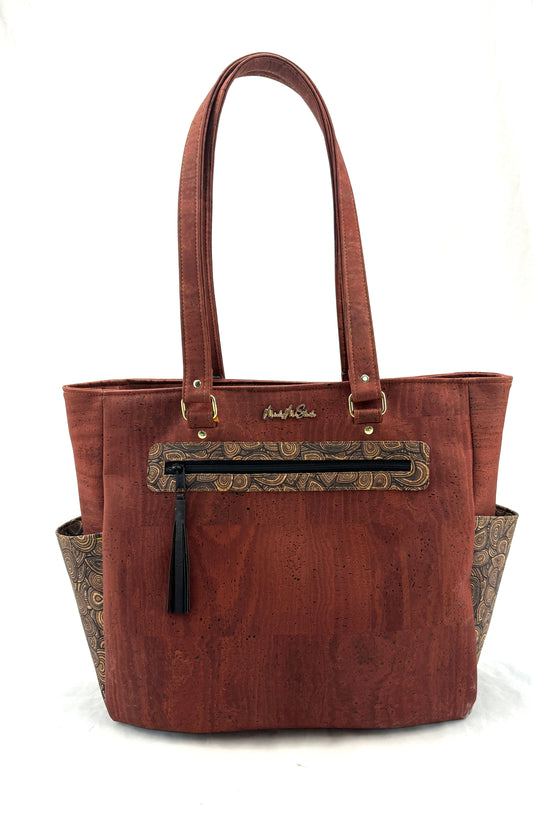 Temesha Large Tote- Brick Red