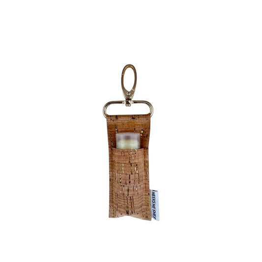 Lip Balm Holder- Natural with Gold