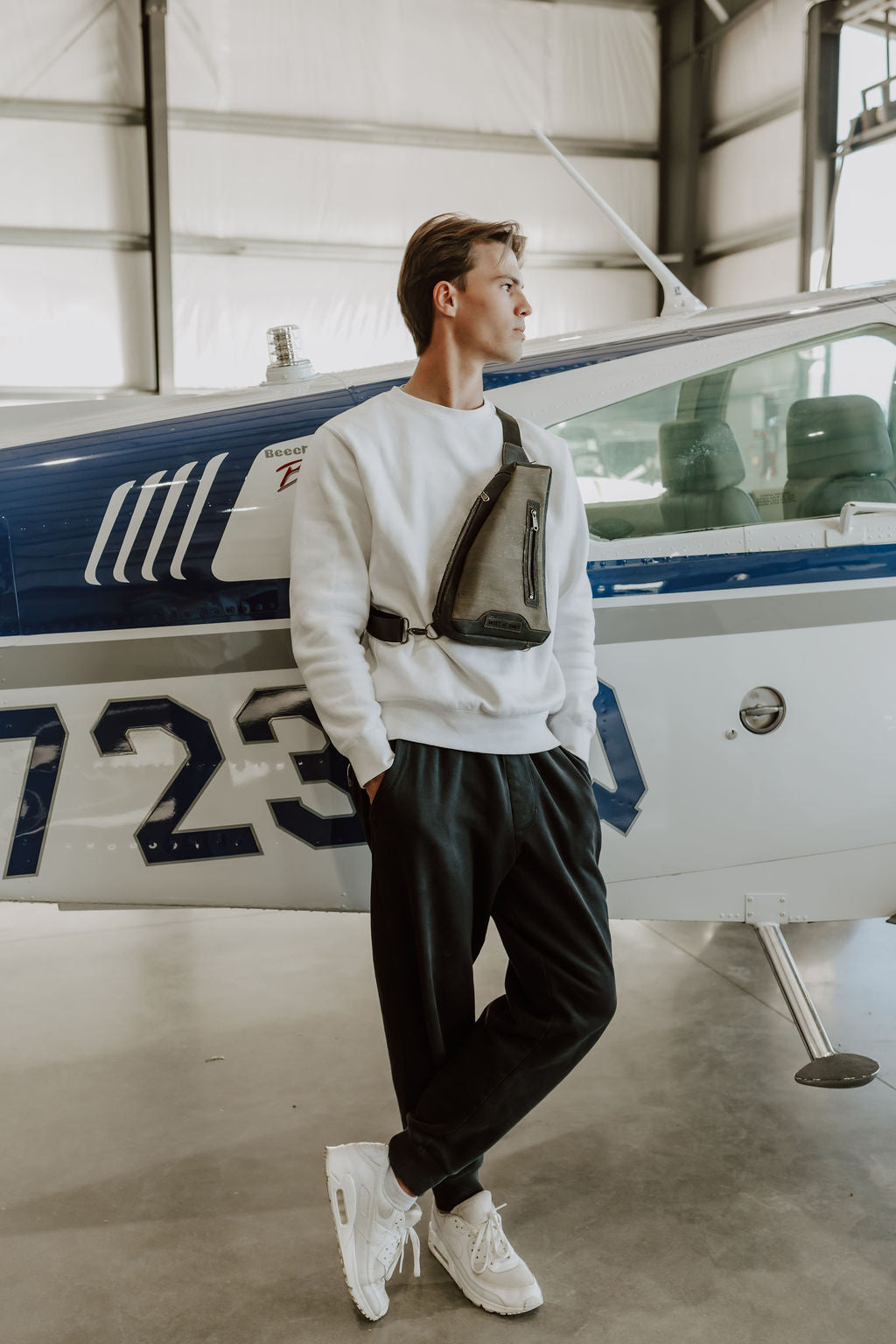 Reggie Everyday Sling - Grass Green w/ leopard print strap