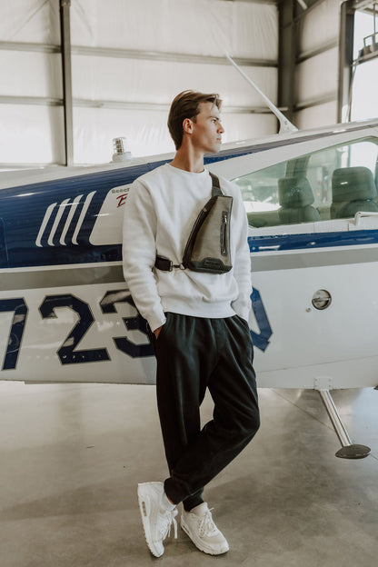 Reggie Everyday Sling - Grass Green w/ leopard print strap